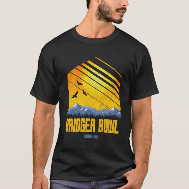 Bridger Bowl Montana Berge Wandern T-Shirt (Vorderseite)