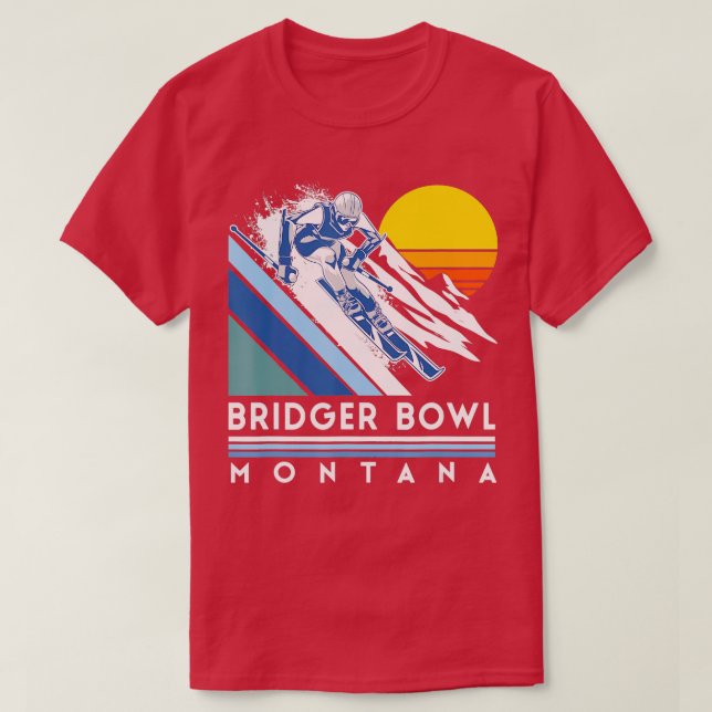 Bridger Bowl Montana Retro Ski T-Shirt (Design vorne)