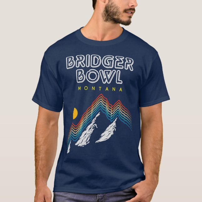 Bridger Bowl Montana   Ski Resort 1980s Retro T-Shirt (Vorderseite)