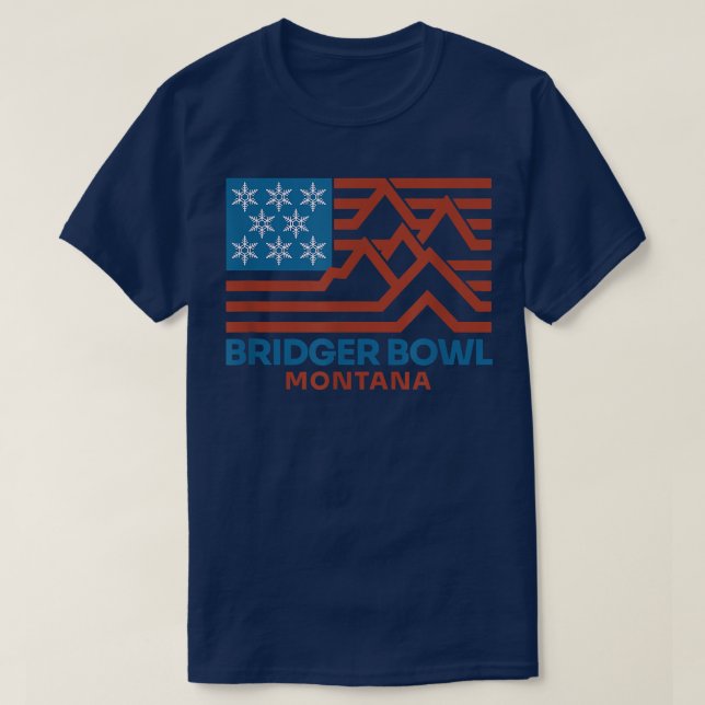 Bridger Bowl Montana Ski Snowboard Snow Mountain  T-Shirt (Design vorne)