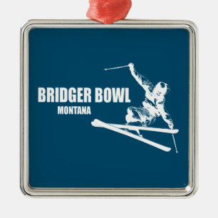 Bridger Bowl Montana Skier Ornament Aus Metall
