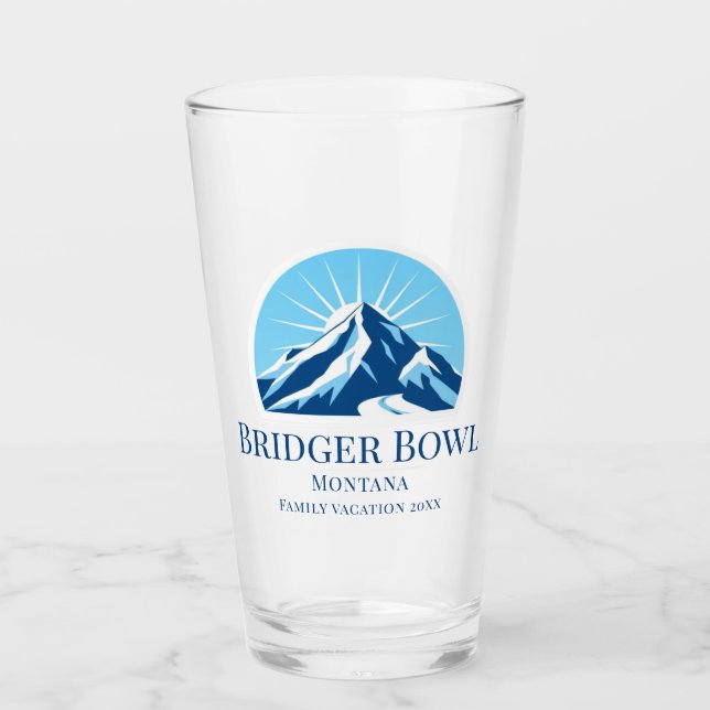 Bridger Bowl Montana Skigebiet Bier Glas (Vorderseite)