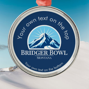 Bridger Bowl Montana Skistation Metal Ornament Aus Metall