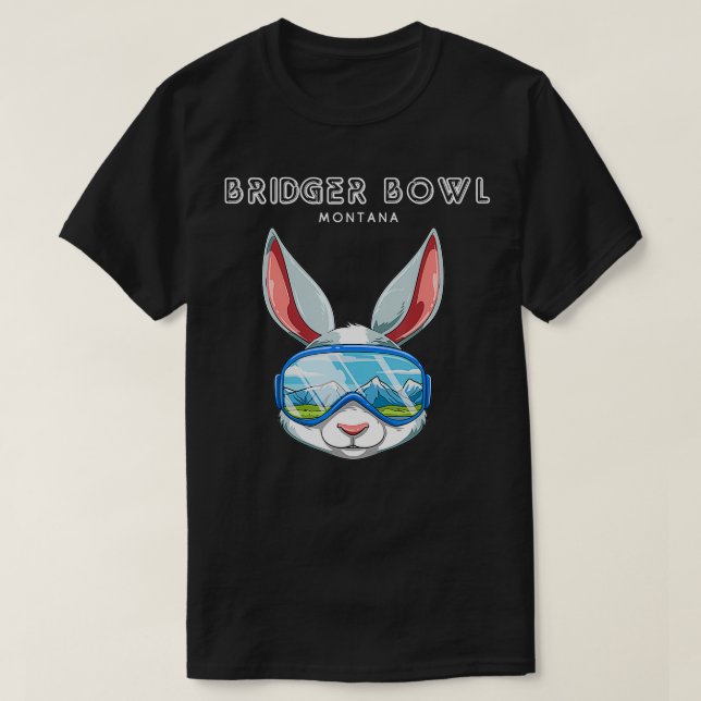 Bridger Bowl Montana USA Ski und Snowboard Rabbit T-Shirt (Design vorne)