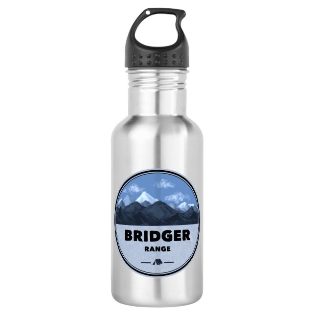 Bridger Range Montana Camping Edelstahlflasche (Vorderseite)