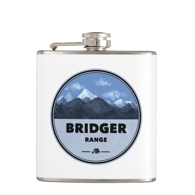 Bridger Range Montana Camping Flachmann (Vorderseite)