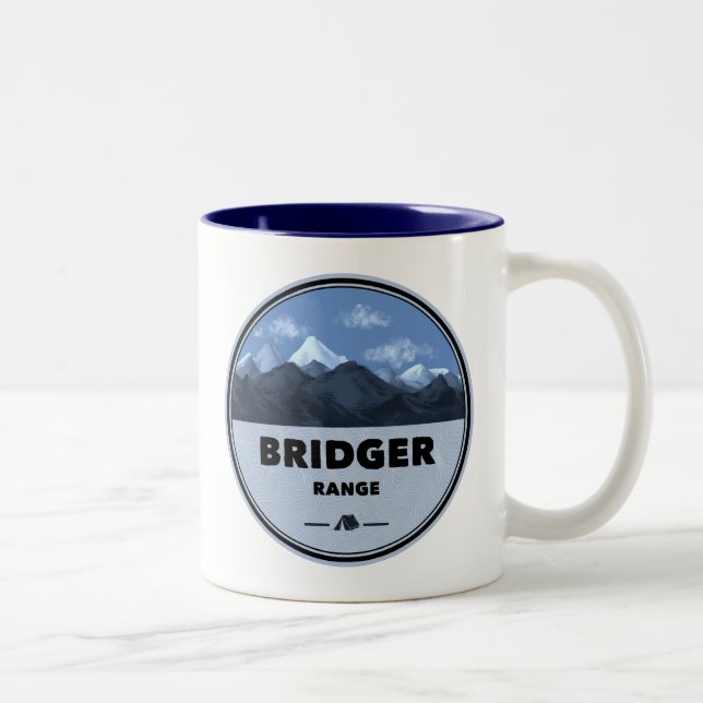 Bridger Range Montana Camping Zweifarbige Tasse (Rechts)