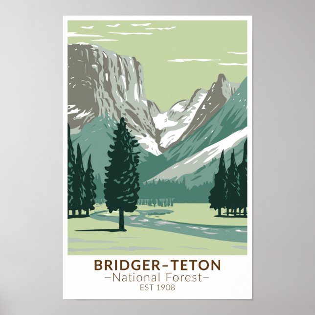 Bridger Teton National Forest Upper Green River Poster (Vorne)