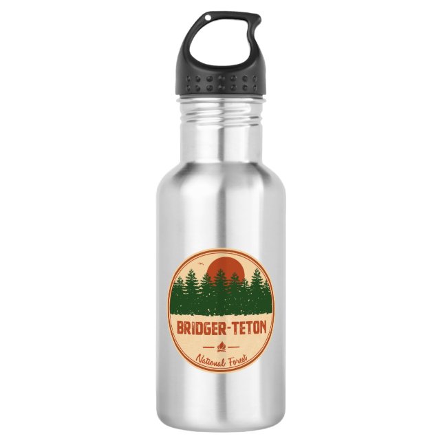 Bridger-Teton-Nationalwald Edelstahlflasche (Vorderseite)