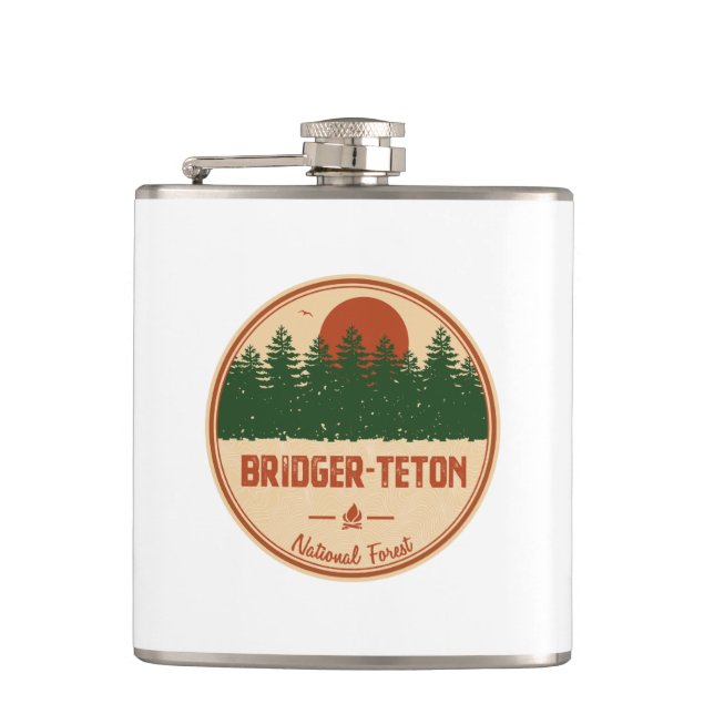 Bridger-Teton-Nationalwald Flachmann (Vorderseite)