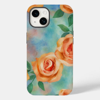 Bridgerton Boho inspirierte Aquarellorange Case-Mate iPhone 14 Hülle