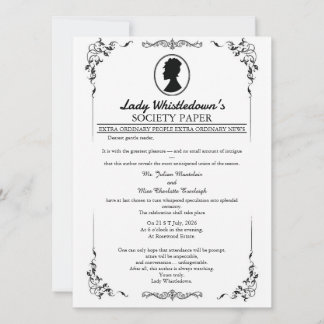 Bridgerton-Hochzeitseinladung – Regency-Stil   Einladung