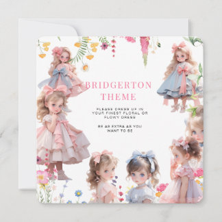 Bridgerton Themed Girl Dress up Geburtstagsparty Einladung