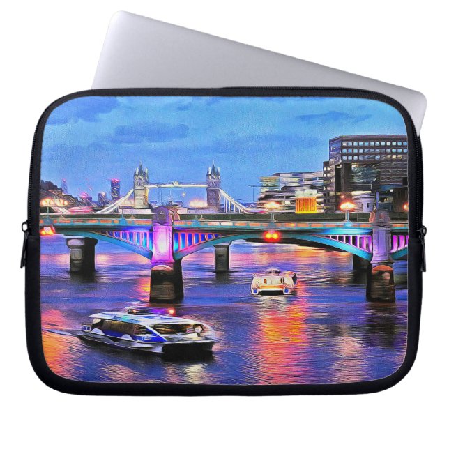 Bridges an der Themse London Laptop Sleeve (Vorderseite)