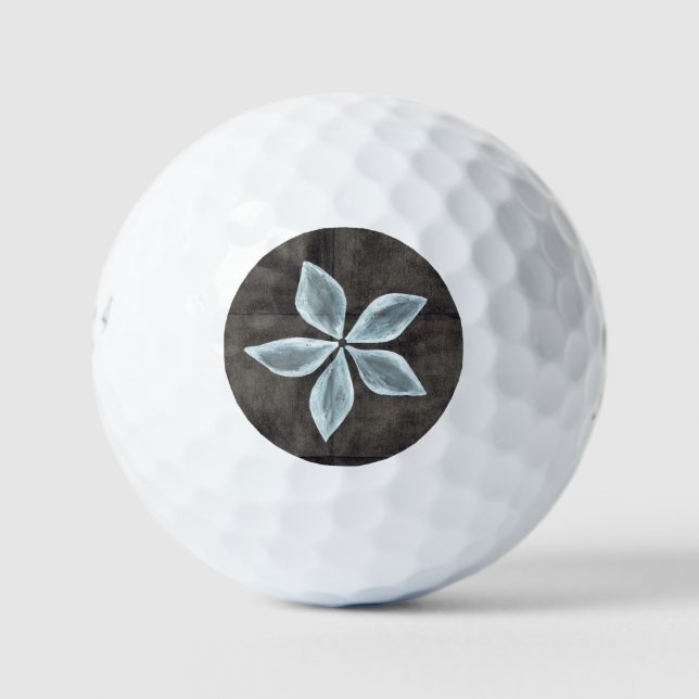 Bridgestone e6 Schwarz mit weißer Blume Golfball (Vorderseite)