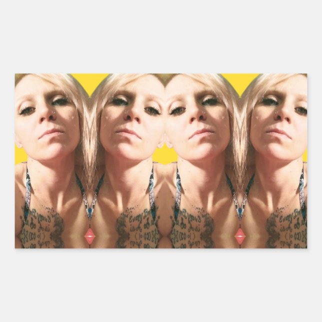 Bridget Cubed Rechteckiger Aufkleber (Vorderseite)