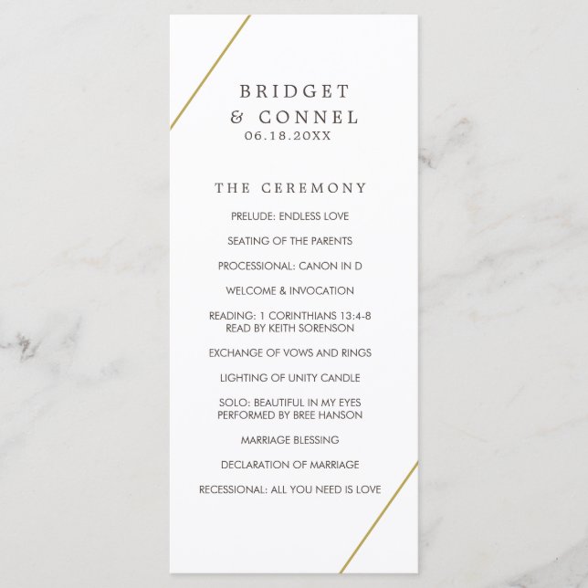Bridget Geometric Modern Wedding Programm (Vorderseite)