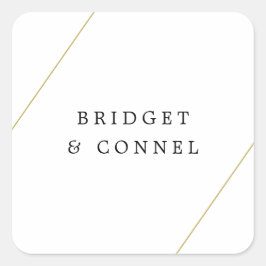Bridget Geometric Modern Wedding Quadratischer Aufkleber