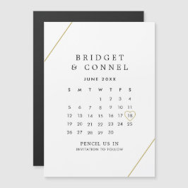 Bridget Geometric Modern Wedding speichert das Dat Magneteinladung