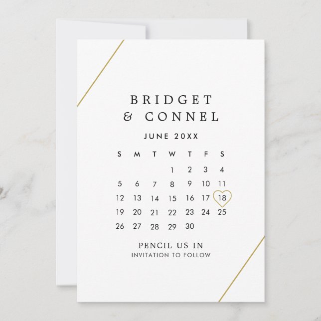 Bridget Geometrische Moderne Hochzeit Save The Date (Vorderseite)