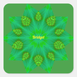 ~BRIDGET ~ WOW! ~ 10 Zeltstern ~ Grün ~ Quadratischer Aufkleber
