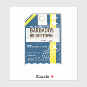 Bridgetown Barbados Fahrkarte Aufkleber