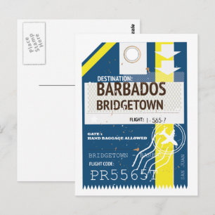 Bridgetown Barbados Fahrkarte Postkarte