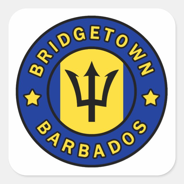 Bridgetown Barbados Quadratischer Aufkleber (Vorderseite)