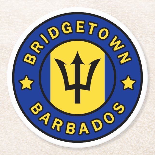 Bridgetown Barbados Runder Pappuntersetzer (Vorderseite)