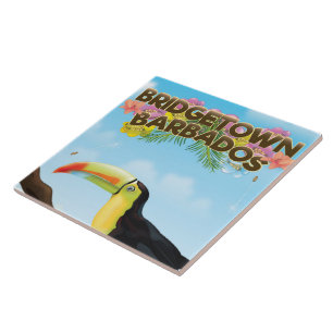 Bridgetown Barbados Toucan Reiseplakat Fliese