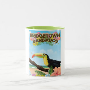 Bridgetown Barbados Toucan Reiseplakat Zweifarbige Tasse