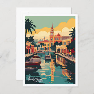 Bridgetown Barbados Vintage Reise Postkarte