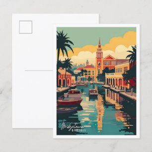 Bridgetown Barbados Vintage-Reiseillustration Postkarte