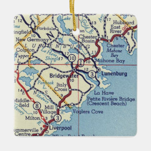 Bridgewater NS Vintag Karte Keramikornament