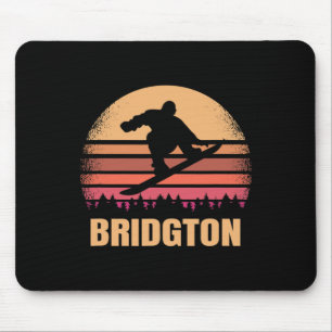 Bridgton Maine Snowboarden Outdoor Vintage Ich Ret Mousepad