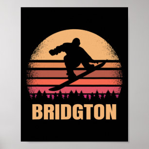 Bridgton Maine Snowboarden Outdoor Vintage Ich Ret Poster