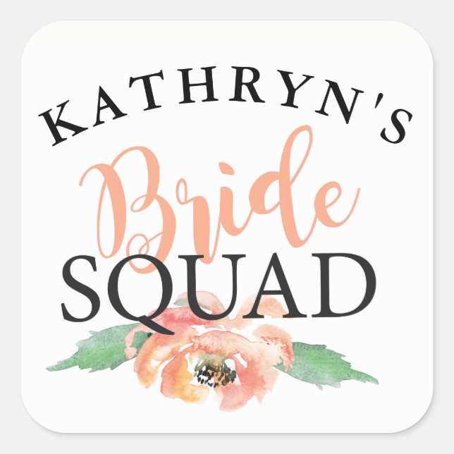 Bridkade Brautparty Stickers Blumenkoralle (Vorderseite)