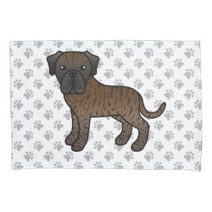 Bridle English Mastiff Niedlich Cartoon Dog & Paws Kissenbezug