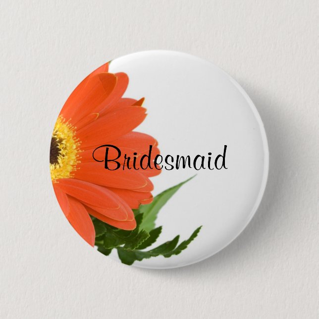 Bridmaid: Gerbera Daisy in Mandarine Button (Vorderseite)