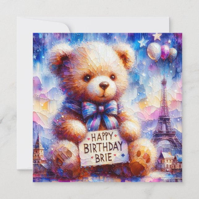 BRIE ~ Happy Birthday ~ Teddy Bear ~ (Vorderseite)