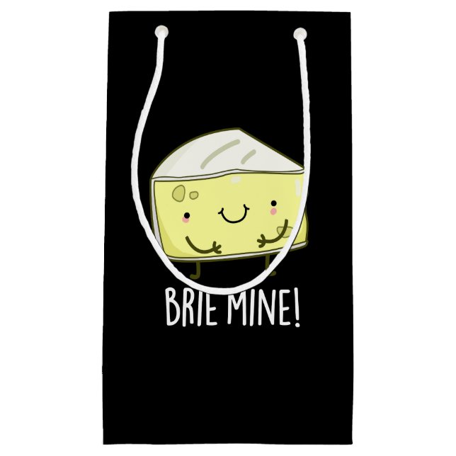 Brie Mine Funny Cheese Pun Dark BG Kleine Geschenktüte (Vorderseite)