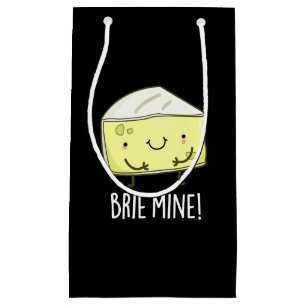Brie-Mine Lustiger Käse-Wortspiel Dunkler Hintergr Kleine Geschenktüte