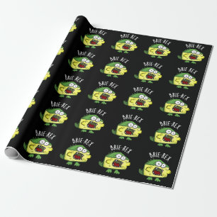 Brie-rex Funny Cheese TRex Pun Dark BG Geschenkpapier