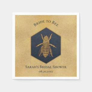 Brie to Bee Brautparty Honeybee Honeycomb Gold Serviette