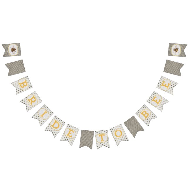 Brie to Bee - kariertes Schwarzweiß-Banner Wimpelkette (Alle)