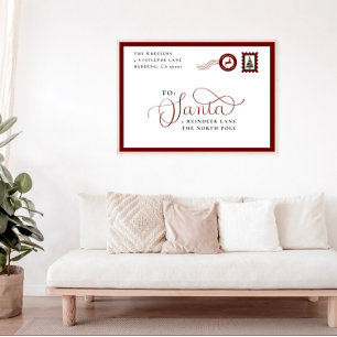 Brief an das Weihnachtsgebäck der Weihnachtsfamili Poster