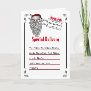 Brief an den Santa North Pole aus dem Foto der Kin Karte