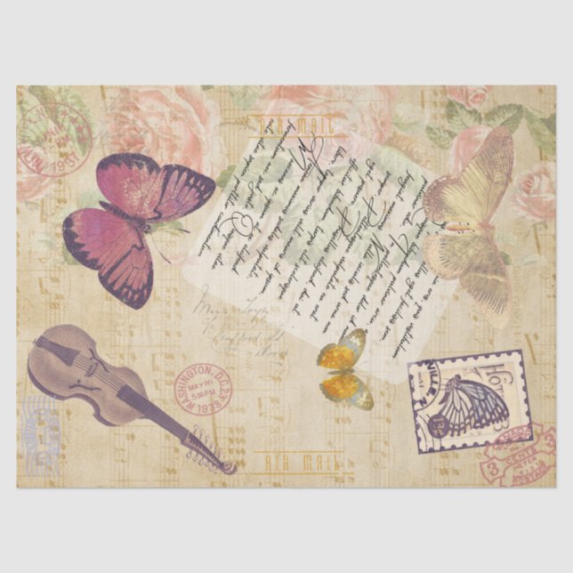 Brief an den schönen Schmetterling Seidenpapier (Vorderseite)