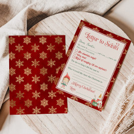 Brief an den Weihnachtsmann aus der Mädchentabelle Einladung