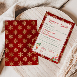 Brief an den Weihnachtsmann aus Jungen-Vorlage Einladung